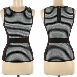 WHBM Black & Mint Green Bandage Sleeveless Top